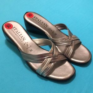 Champagne Wedge Sandals size 10 NWOT